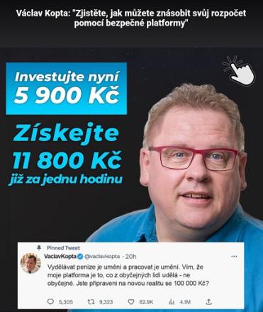 Náhledy obrázků z podvodných reklam na sociálních sítích